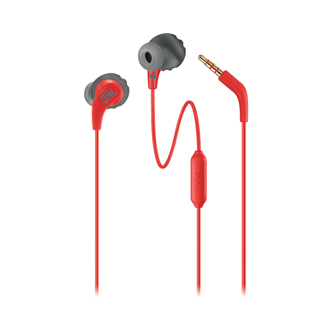 JBL Endurance RUN - Red - Sweatproof Wired Sport In-Ear Headphones - Detailshot 1 image number null