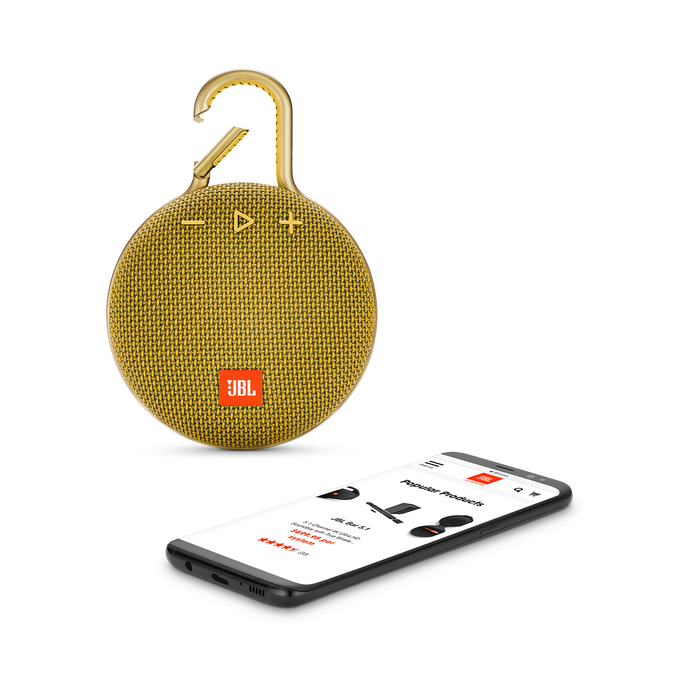 JBL Clip 3 - Mustard Yellow - Portable Bluetooth® speaker - Detailshot 1 image number null