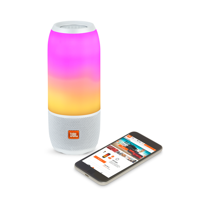 JBL Pulse 3 - White - Waterproof portable Bluetooth speaker with 360° lightshow and sound. - Detailshot 3 image number null