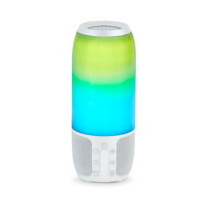 JBL Pulse 3 - White - Waterproof portable Bluetooth speaker with 360° lightshow and sound. - Back image number null